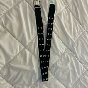 Tilly's Black and Silver Leather Belt